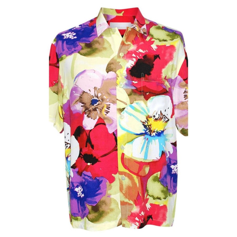 Men Jams World Retro Rayon Shirts | Men'S Retro Shirt - Flower Splash