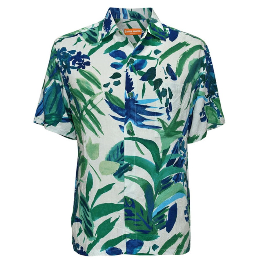 Men Jams World Retro Rayon Shirts | Men'S Retro Shirt - Topiary Aqua