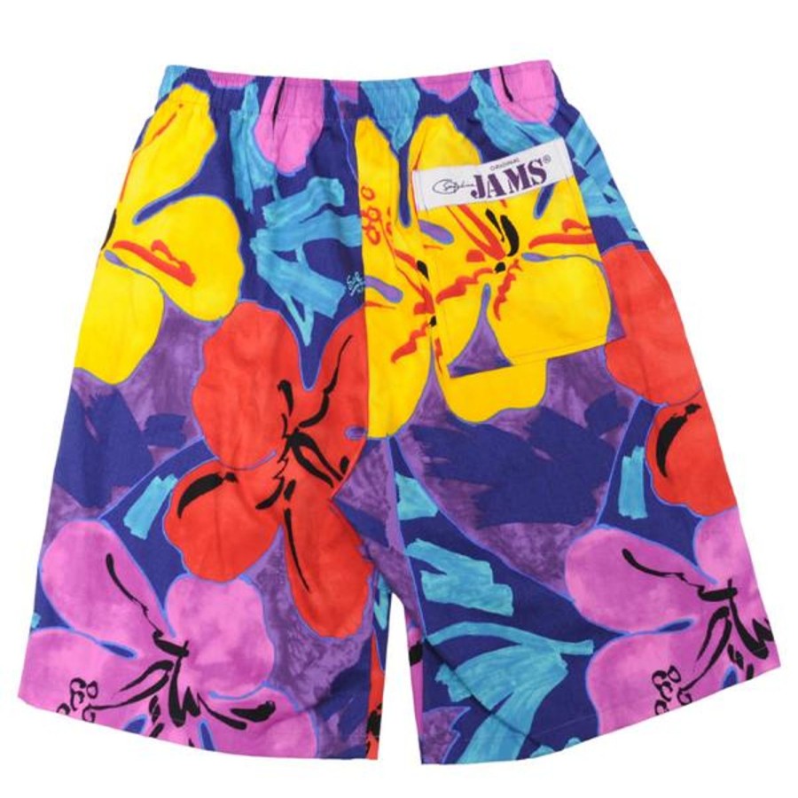 Men Jams World Shorts | Men'S Super Jams - Floral Hibiscus Purple