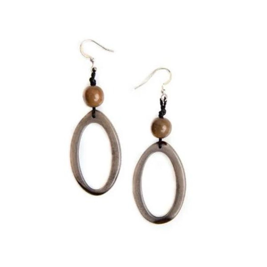 Women Jams World Jewelry | Tagua Nut Ava Earrings - Charcoal Gray