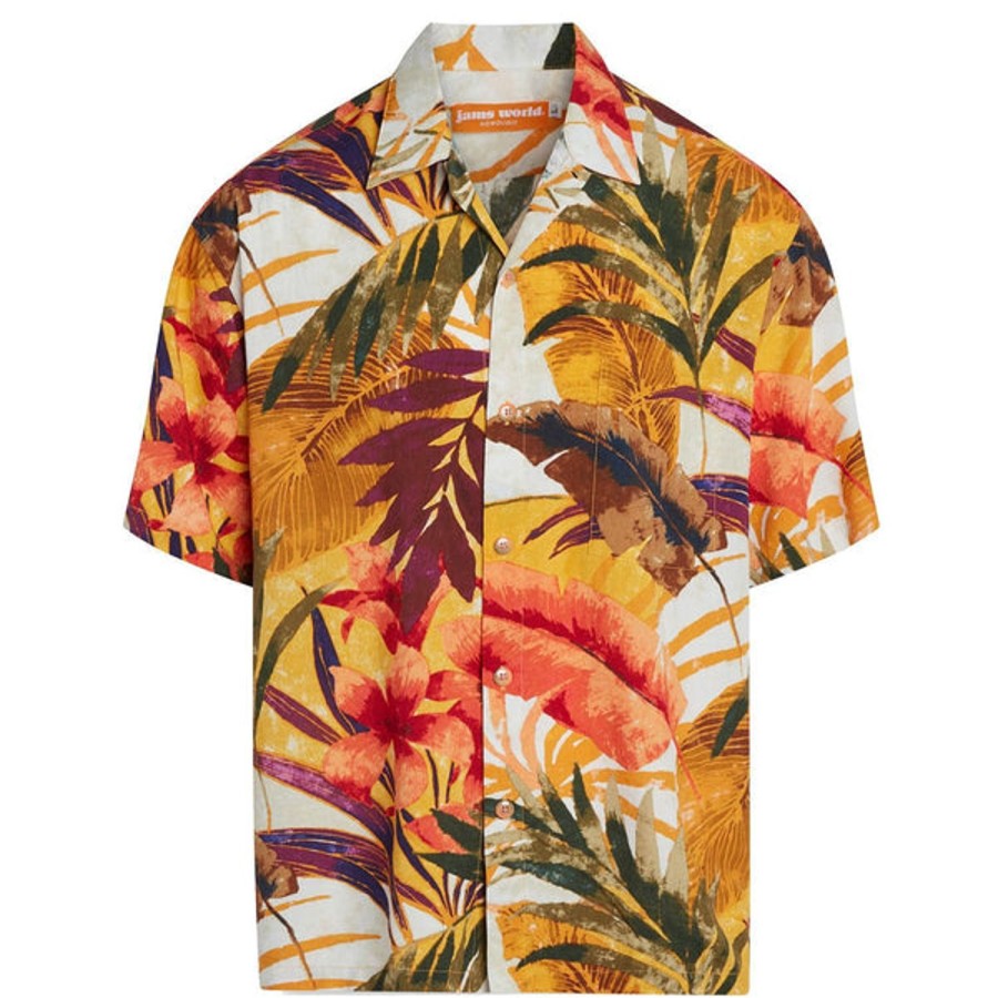 Men Jams World Retro Rayon Shirts | Men'S Retro Shirt - Amber Oasis