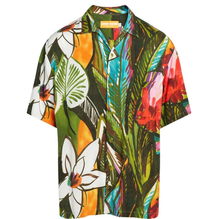 Men Jams World Retro Rayon Shirts | Men'S Retro Shirt - Tarragon