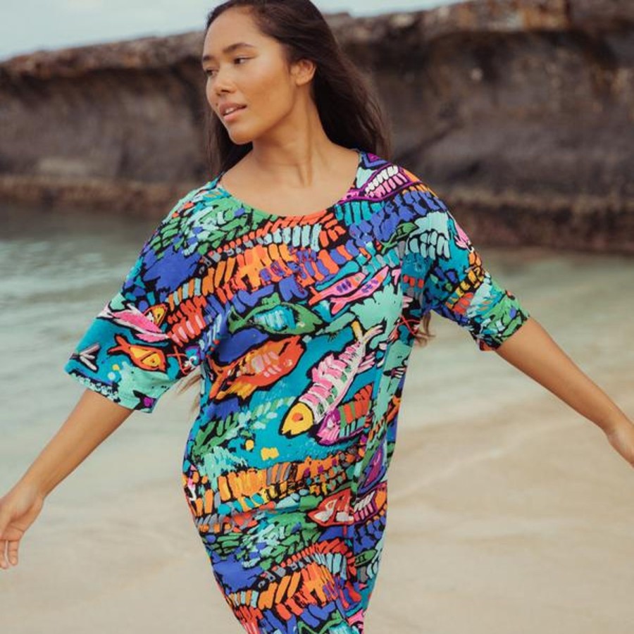 Women Jams World Beach Dresses | T-Shirt Dress - Reef