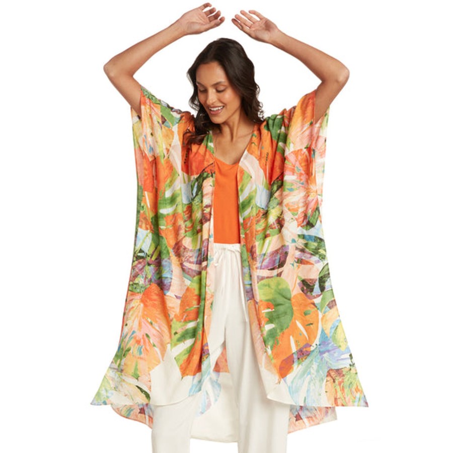 Women Jams World Kimono Jacket | Akala (Pink) Kimono Jacket - Monstera