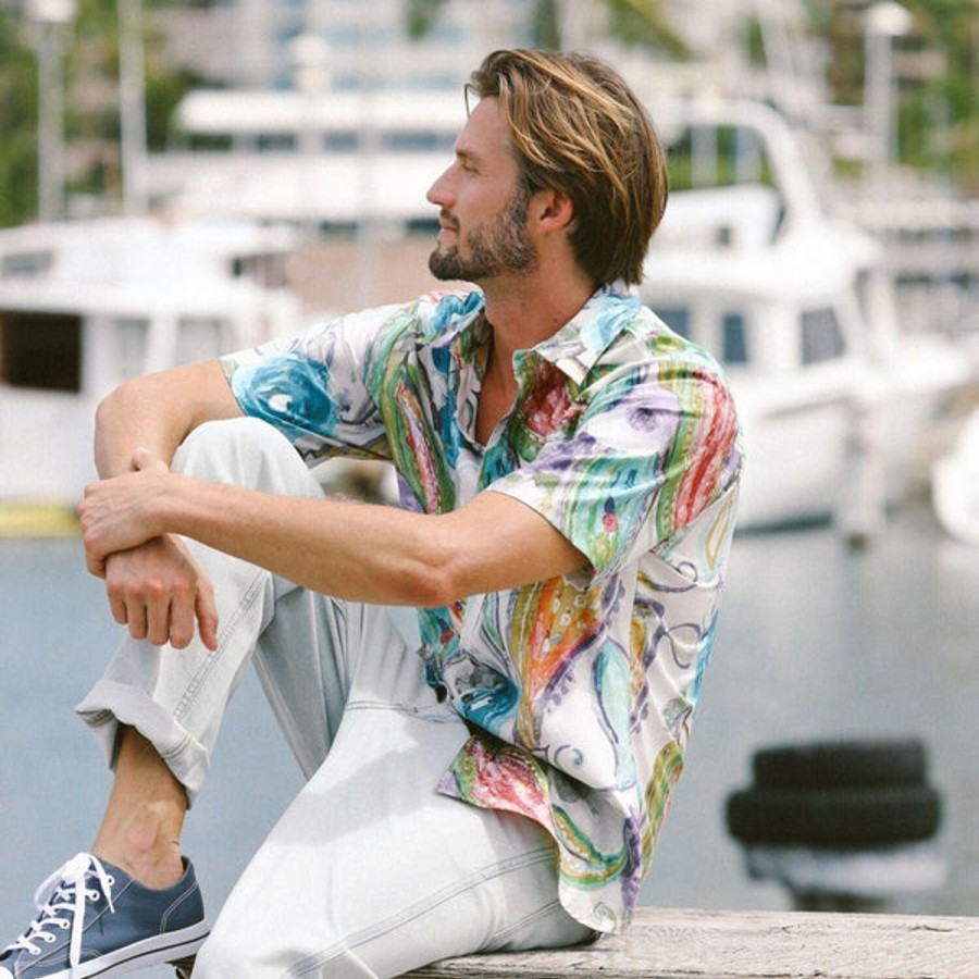 Men Jams World Cotton Shirts | Men'S Archival Collection Modern Fit Shirt - Opal Reverse