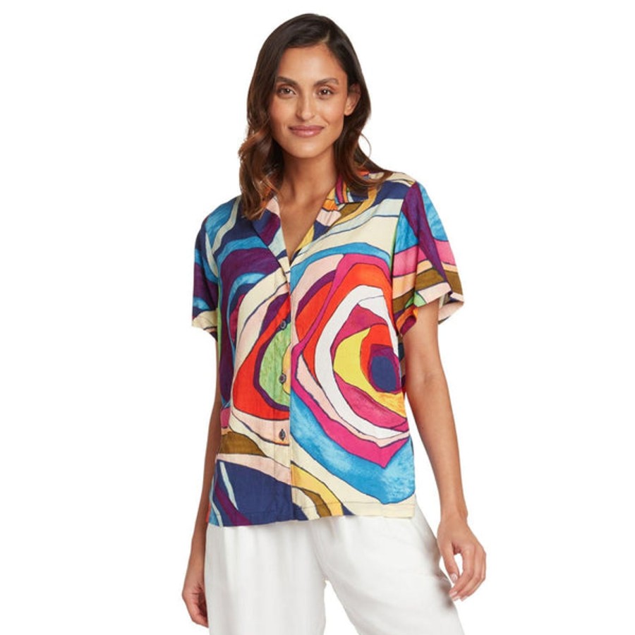 Women Jams World Print Top | Print Top - Chrome Rose