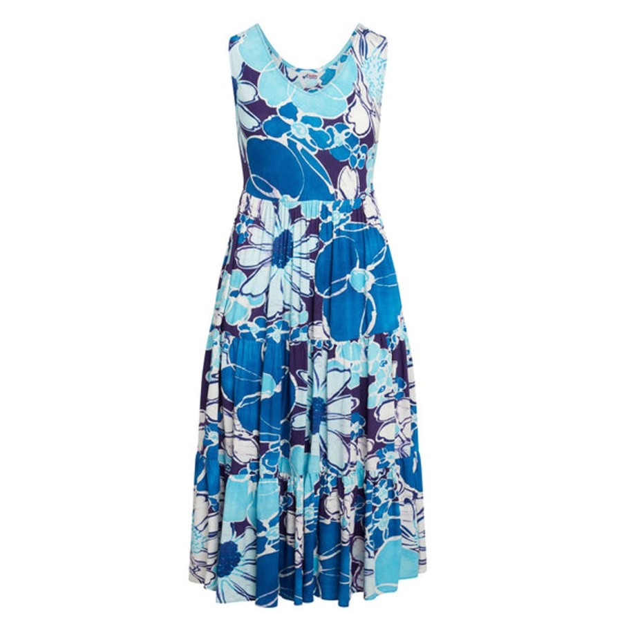 Women Jams World Beach Dresses | Long Ruffle Dress - Cool Blue