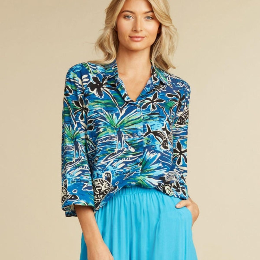 Women Jams World Tunics | Coastal Top - Honu Island Blue