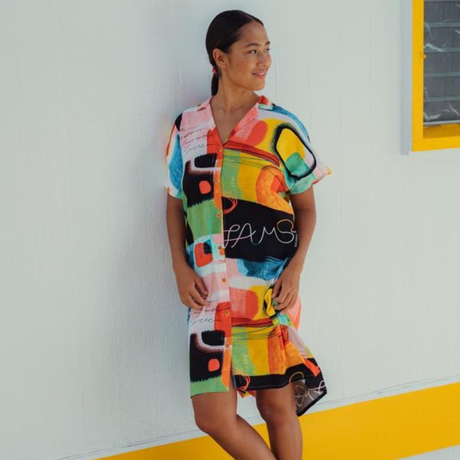 Women Jams World Beach Dresses | Shirt Dress - Color Block