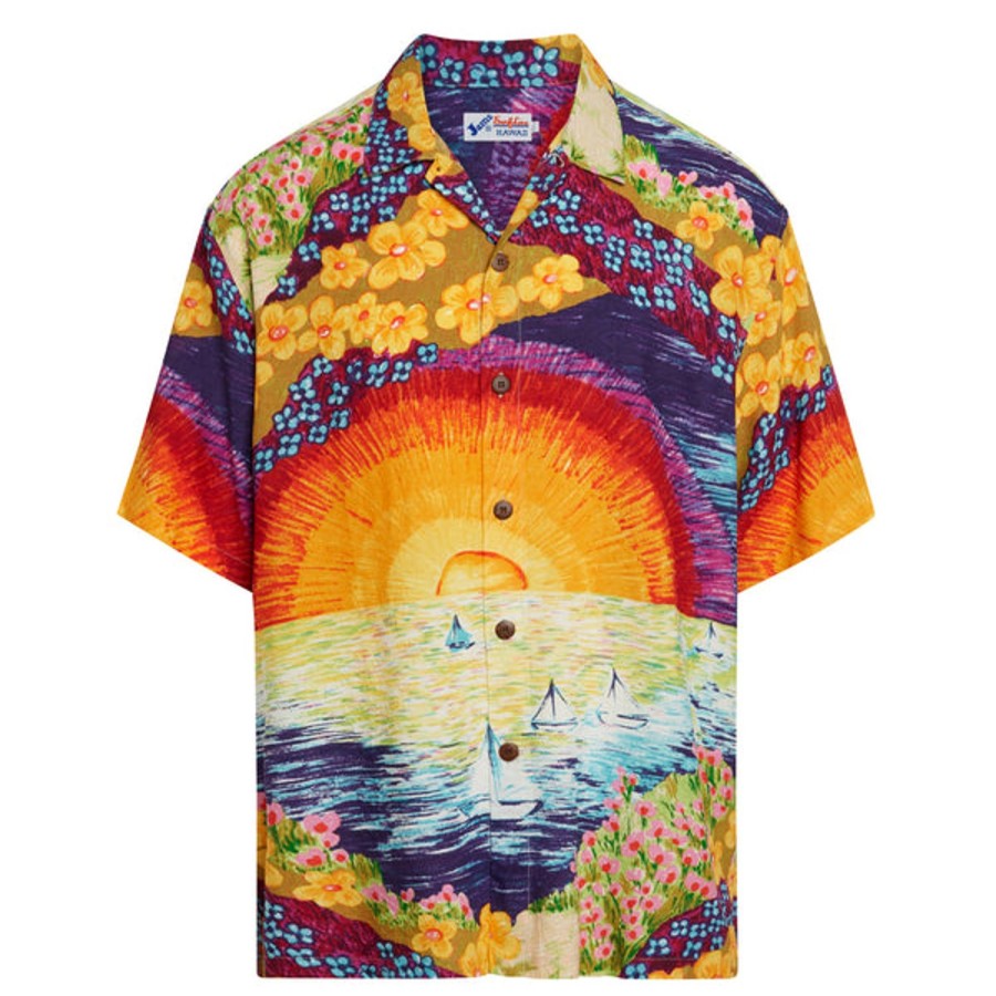 Men Jams World Retro Rayon Shirts | Men'S Retro Shirt - Sunset Sail