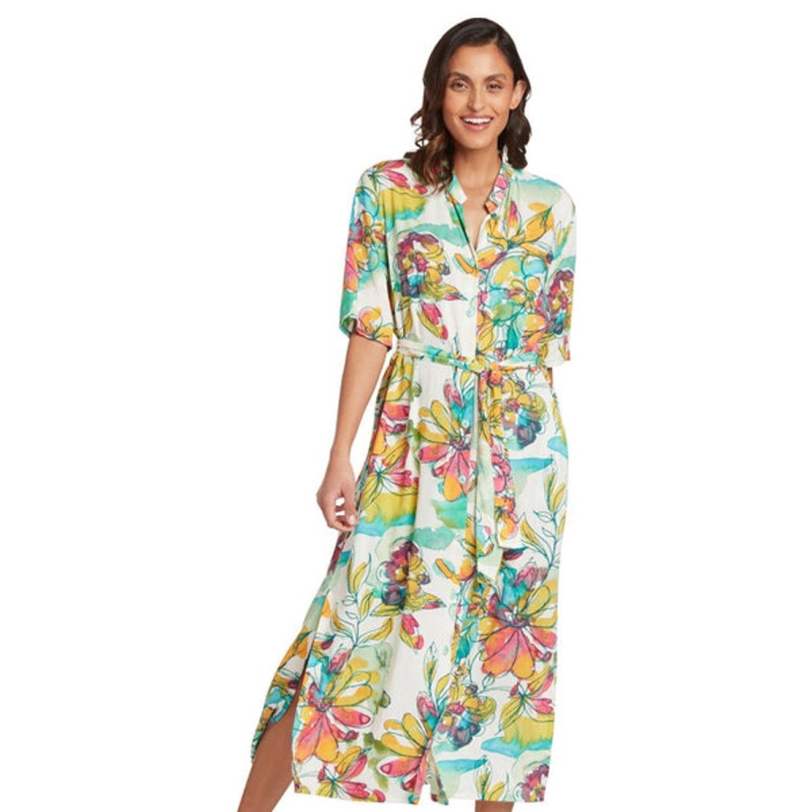 Women Jams World Beach Dresses | Button-Down Dress - Peridot