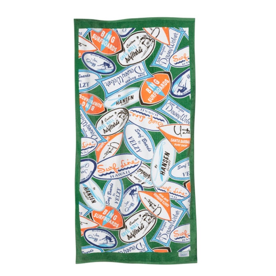 Men Jams World Towels | Surf Line Hawaii Terry Towel - Decals Green