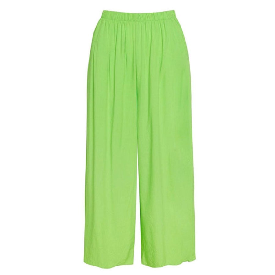 Women Jams World Pants | Solid Wide Leg Crop - Wasabi