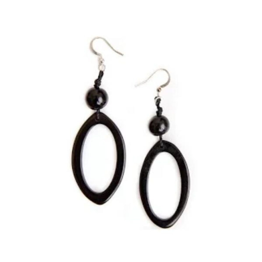 Women Jams World Jewelry | Tagua Nut Ava Earrings - Black