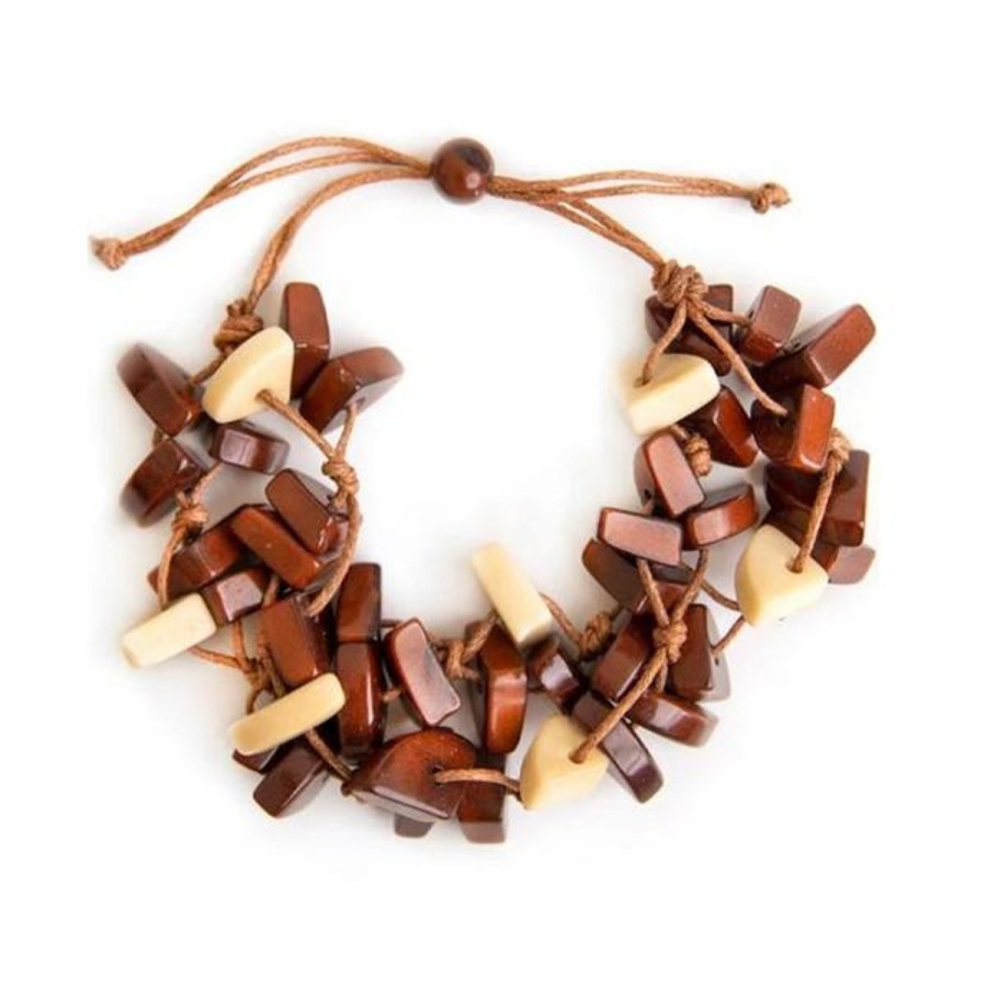 Women Jams World Jewelry | Tagua Nut Liza Bracelet - Chestnut Brown Ivory