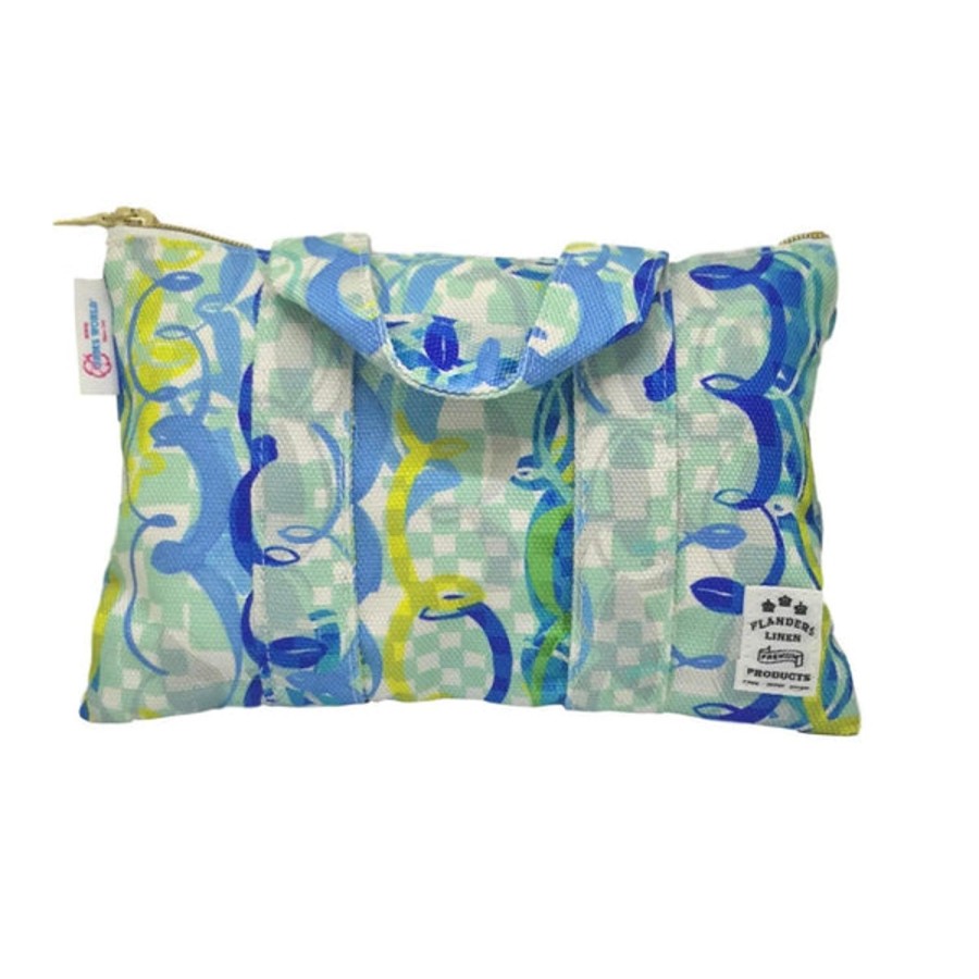 Women Jams World Pouches, Totes, & Bags | Flanders Small Zip Pouch - Ocean Party