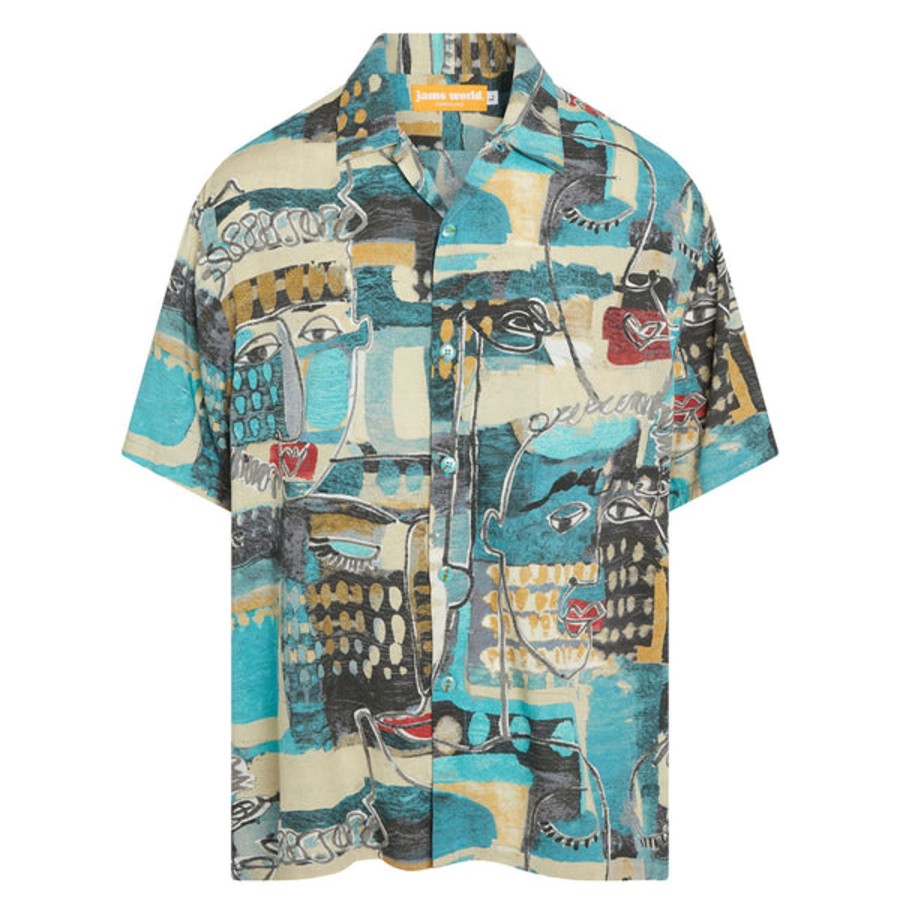 Men Jams World Retro Rayon Shirts | Men'S Retro Shirt - Visage Turquoise