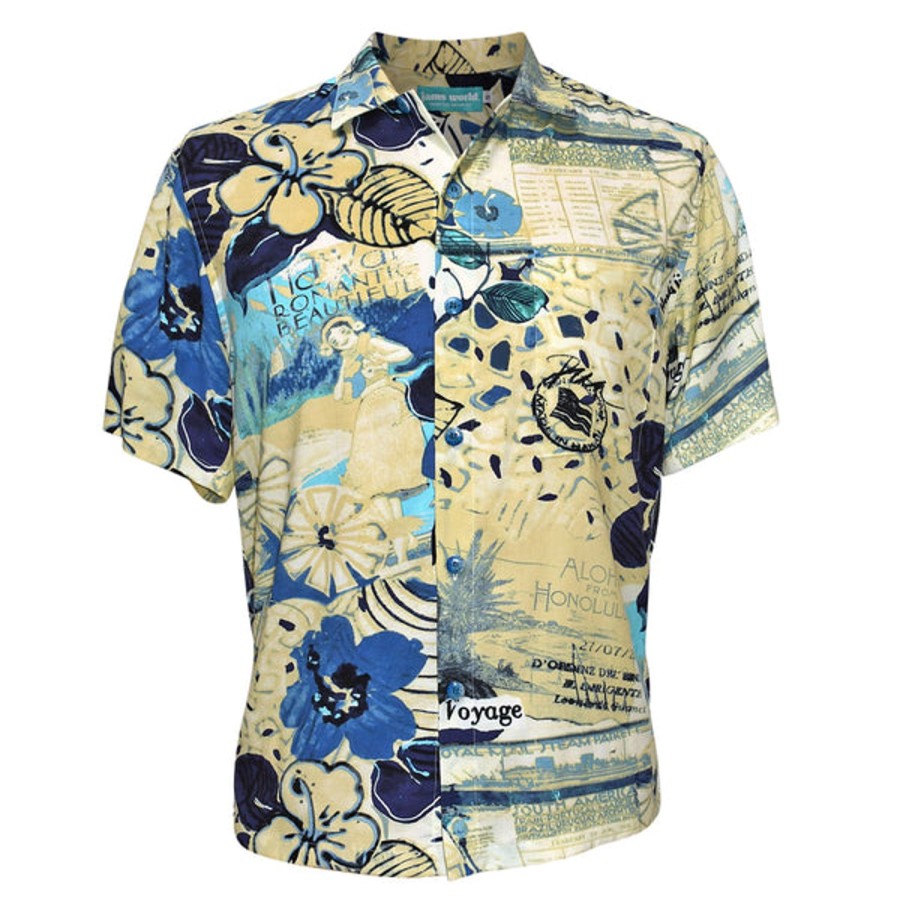 Men Jams World Retro Rayon Shirts | Men'S Retro Shirt - Passport Blue