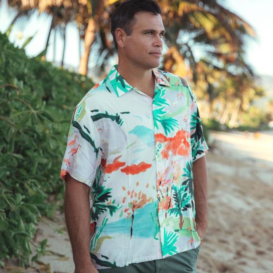 Men Jams World Retro Rayon Shirts | Men'S Retro Shirt - Flamingo Beach